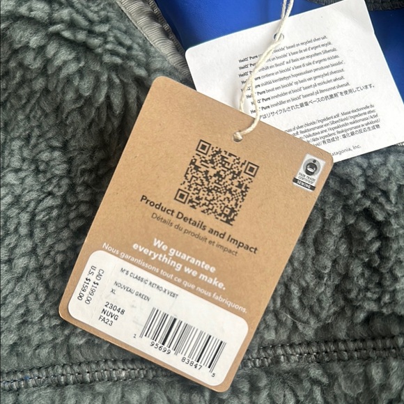 NWT Patagonia Gray and Blue Fleece Vest - Picture 2 of 3